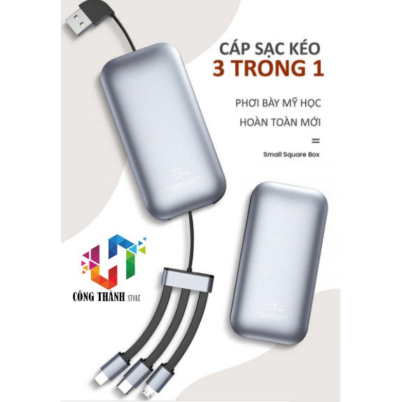 [Hàng Chính Hãng] Cáp sạc điện thoại, truyền dữ liệu điện thoại 3 in 1 X6