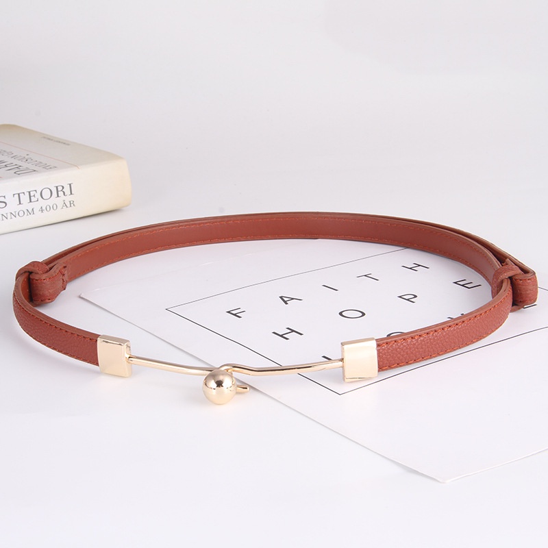 Thắt Lưng Da Pu Màu Trơn Khoen Tròn Thời Trang Hàn Quốc