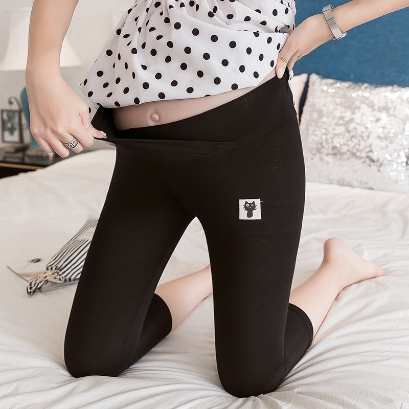 Quần bầu legging lửng cạp chéo mèo QB9011