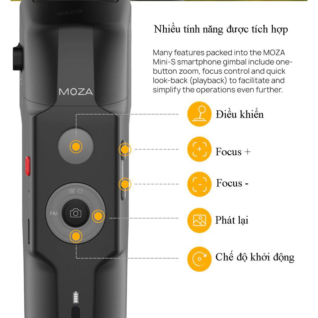 LinhAnh Gimbal Moza Mini S | Tay cầm trống rung dành cho điện thoại thông minh - BẢO HÀNH 12 THÁNG nhatlinh1824