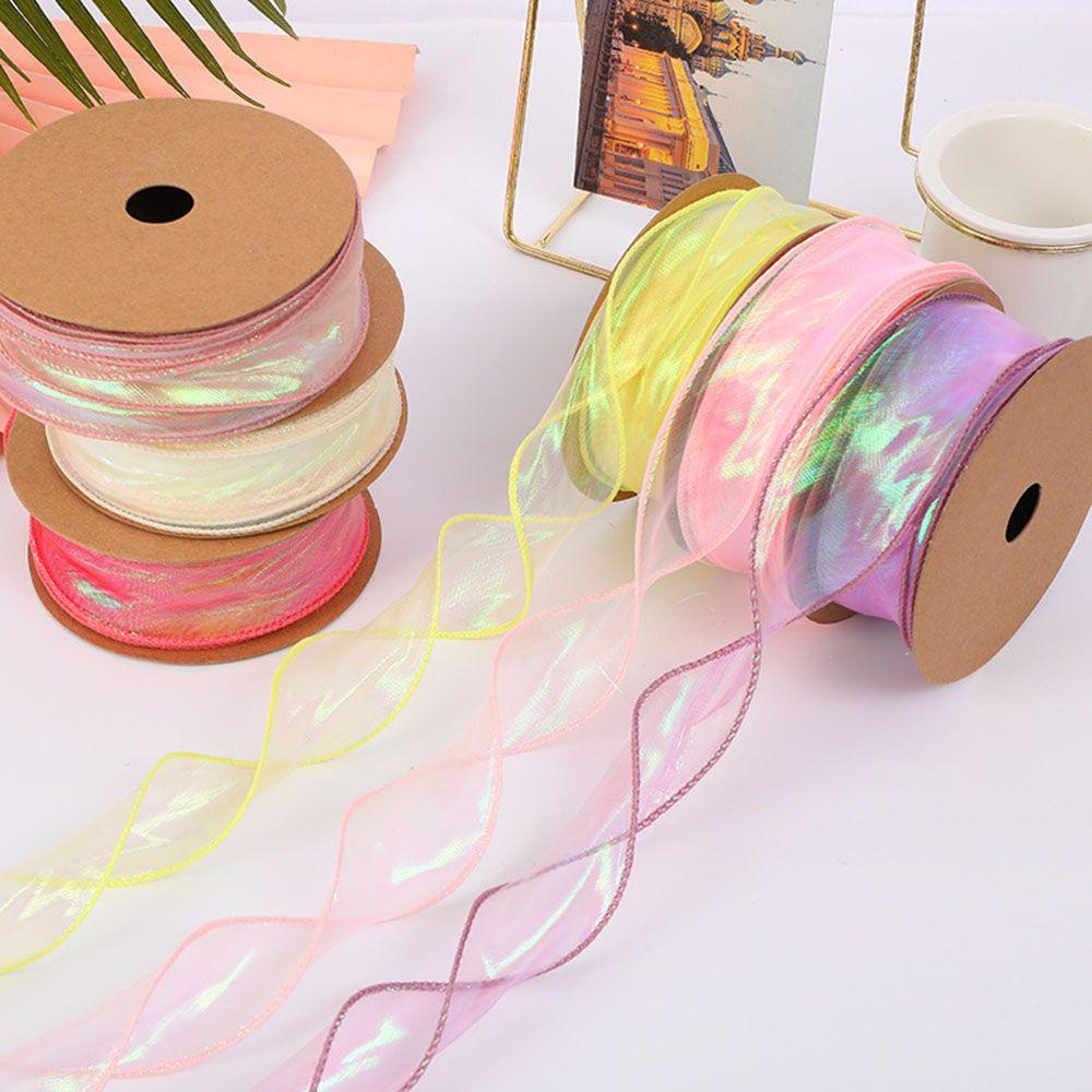 Hộp Quà Tặng Thắt Nơ Ruy Băng Bằng Vải Organza Màu Gradient