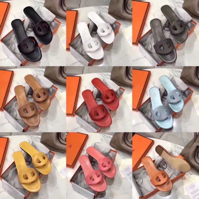 Dép lê mũi heo da sần cao cấp 10 màu