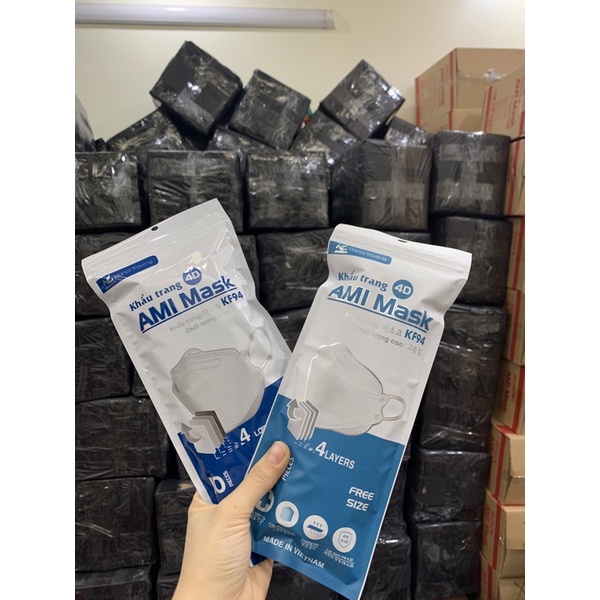 combo 20 chiếc khẩu trang KF94 Ami 4 lớp kháng khuẩn hàng chính hãng