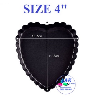 Khuôn nhôm bánh pie/tart tim 10cm