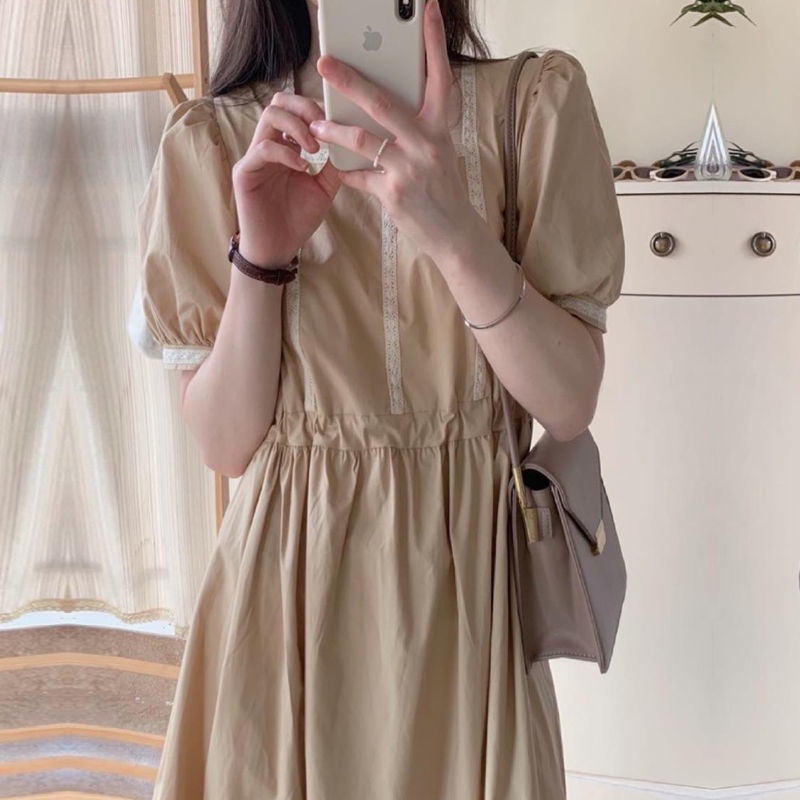 Đầm chiết eo phong cách retro thời trang cho nữ