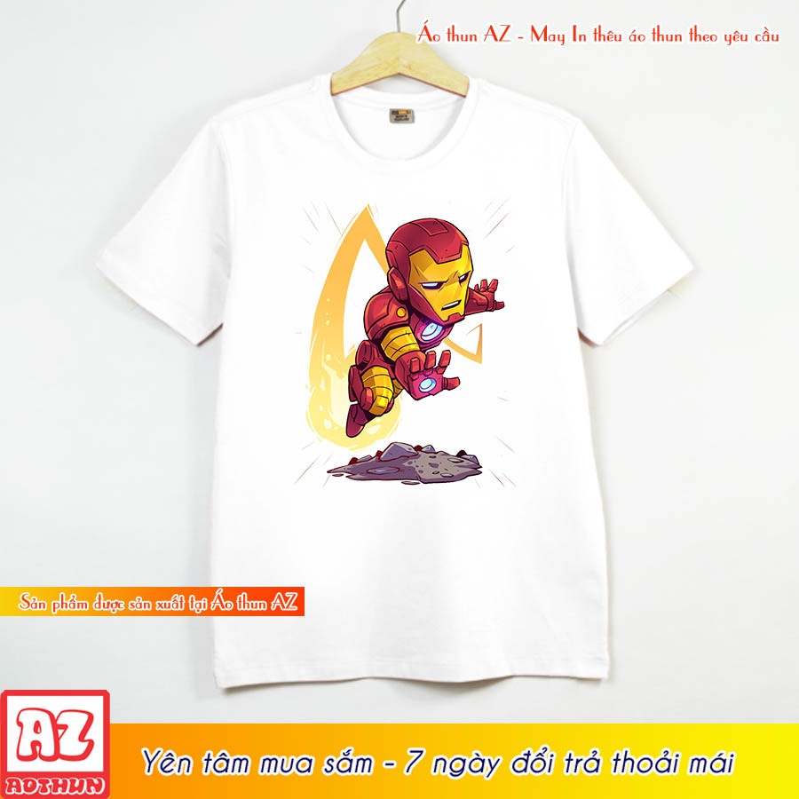 Áo thun Marvel in hình Iron Man Chibi - Form rộng BIGSIZE AZ F1941