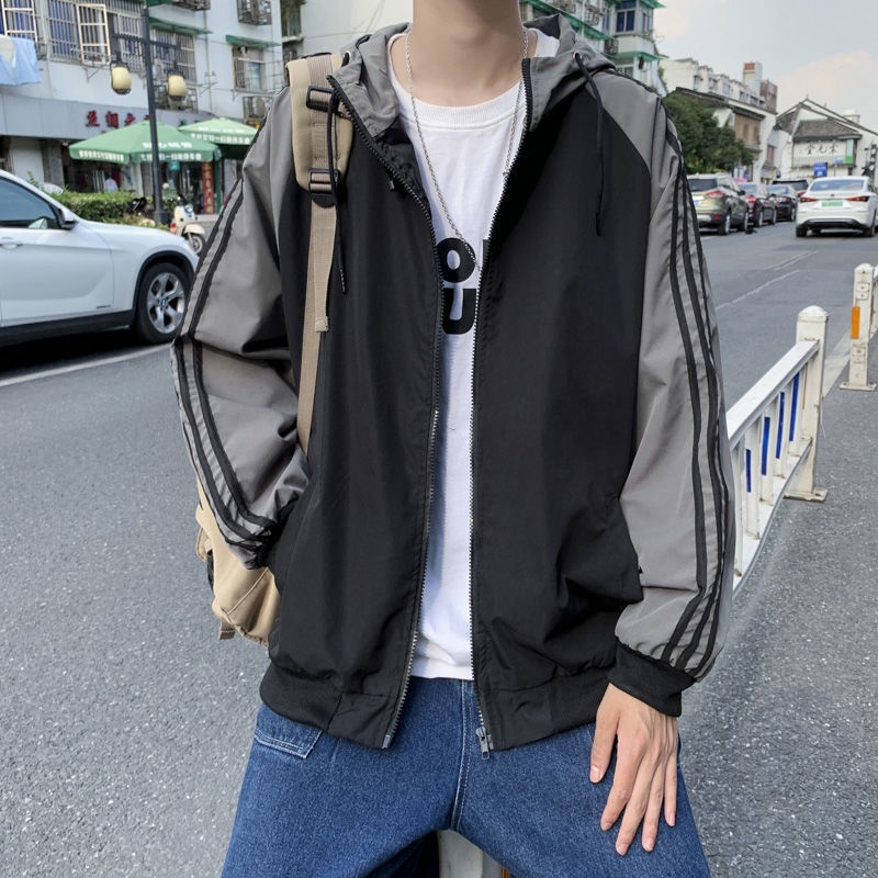 Áo Khoác Hoodie Dáng Rộng Kiểu Hồng Kông Cá Tính Cho Nam