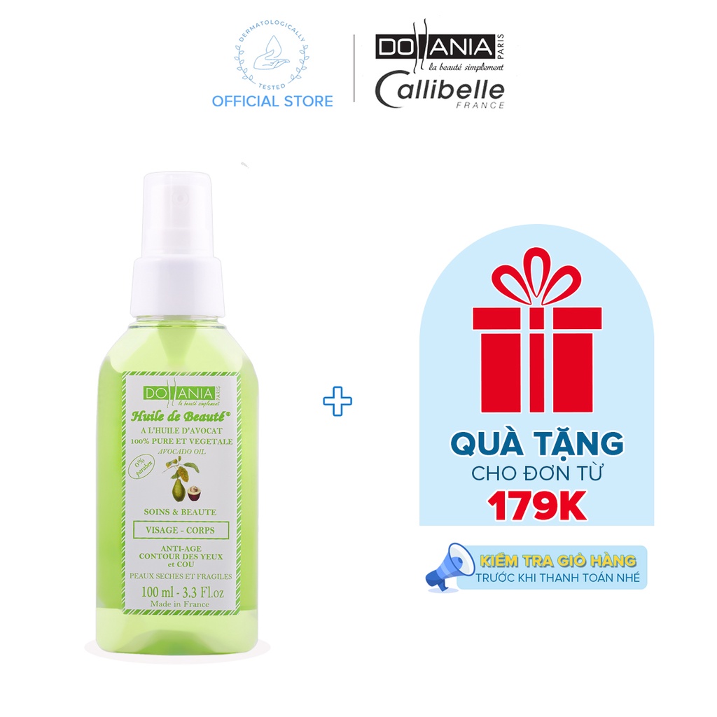 Tinh dầu bơ dưỡng mặt và toàn thân Dollania Avocado Oil 100ml - 0890021