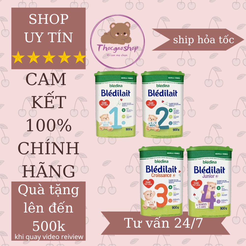 Sữa Bột Bledilait Bledina Pháp 900gr Nhạt Mát Giàu DHA Tăng Cân Tốt Cho Bé