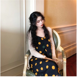 [Thanh Lý] [Bigsize/Có sẵn] ĐẦM 2 DÂY CHẤM BI