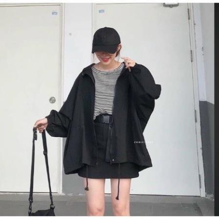 Áo khoác kaki trơn nữ form cánh dơi, áo choáng form rộng chống nắng thời trang mùa hè shopmap !