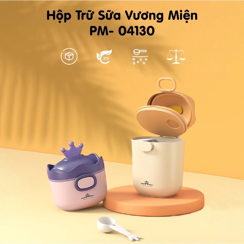Hộp trữ sữa bột, đồ khô hình vương miệng cao cấp Baby Crown nhựa PP chính hãng
