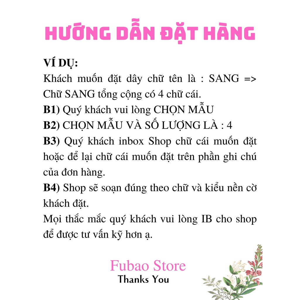 [GIẢM GIÁ SHOCK][TẶNG KÈM DÂY] Dây chữ cái ghép tên có dấu, trang trí sinh nhật, party Fubao Store - VUI LÒNG ĐỌC LƯU Ý