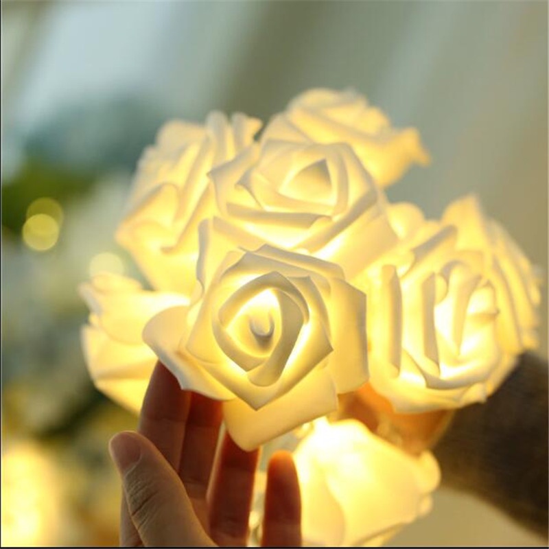 Dây Đèn LED 20 Bóng Hình Hoa Hồng Trang Trí Lễ Valentine