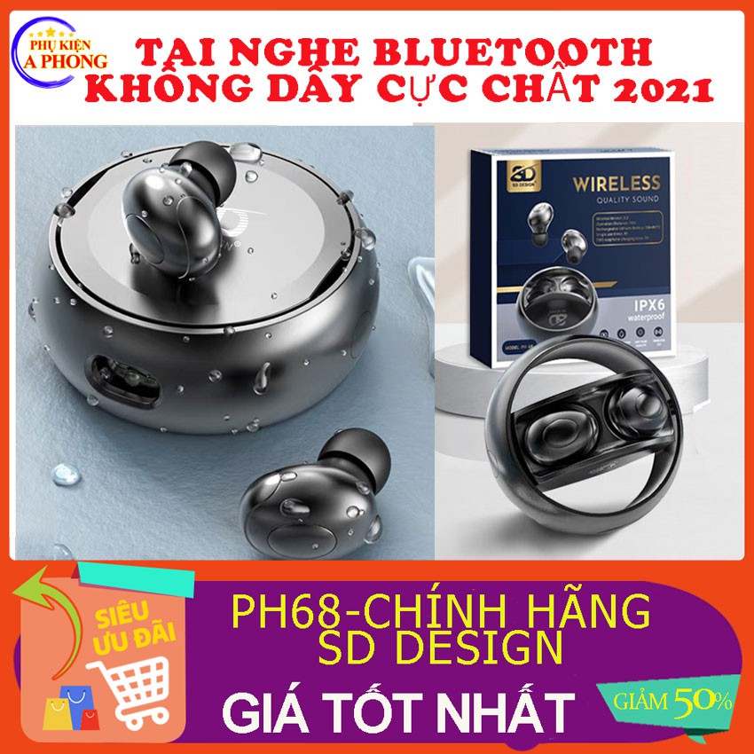 [Freeship] Tai Nghe Không Dây PH 68 , tay nghe Bluetooth SD Design thiết kế thời trang cá tính