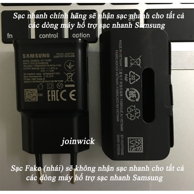 Trọn bộ Sạc nhanh zin máy cho Samsung S10, Samsung S10 Plus phiên bản 2019 - Cam kết zin theo máy