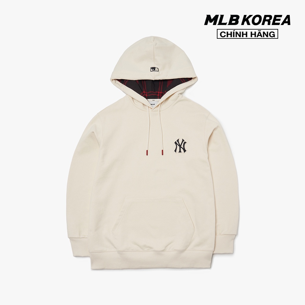 MLB - Áo hoodie tay dài phối mũ Check Big Logo 3AHDC0114-50CRS