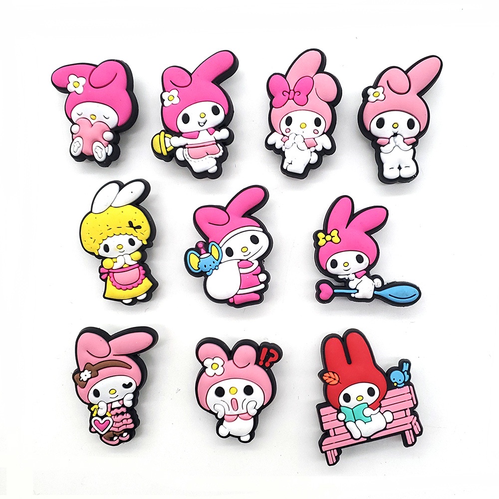 Phụ Kiện Trang Trí Giày Hình Nhân Vật Hoạt Hình My Melody Kuromi Dòng croc jibits Cho Trẻ Em