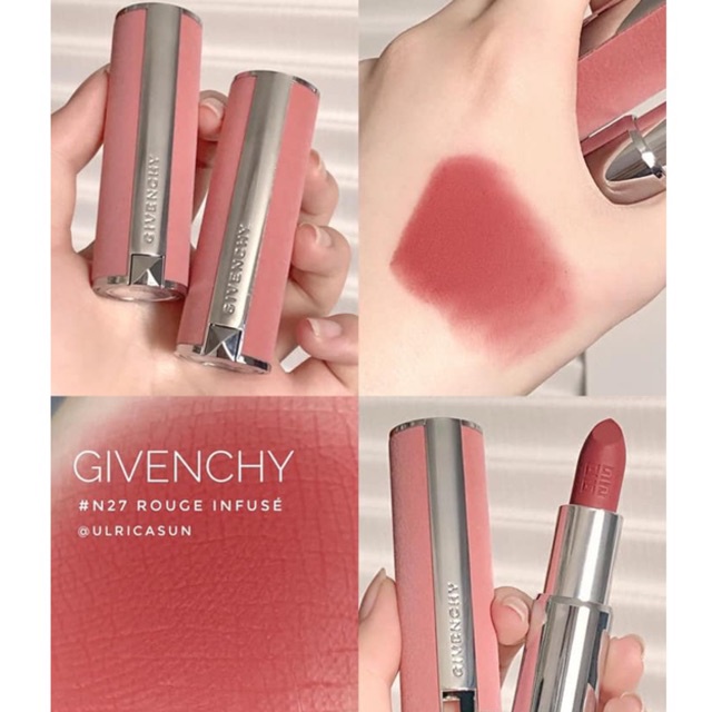 Son Givenchy Le Rouge Sheer Velvet #27 Rouge Infuse | Shopee Việt Nam