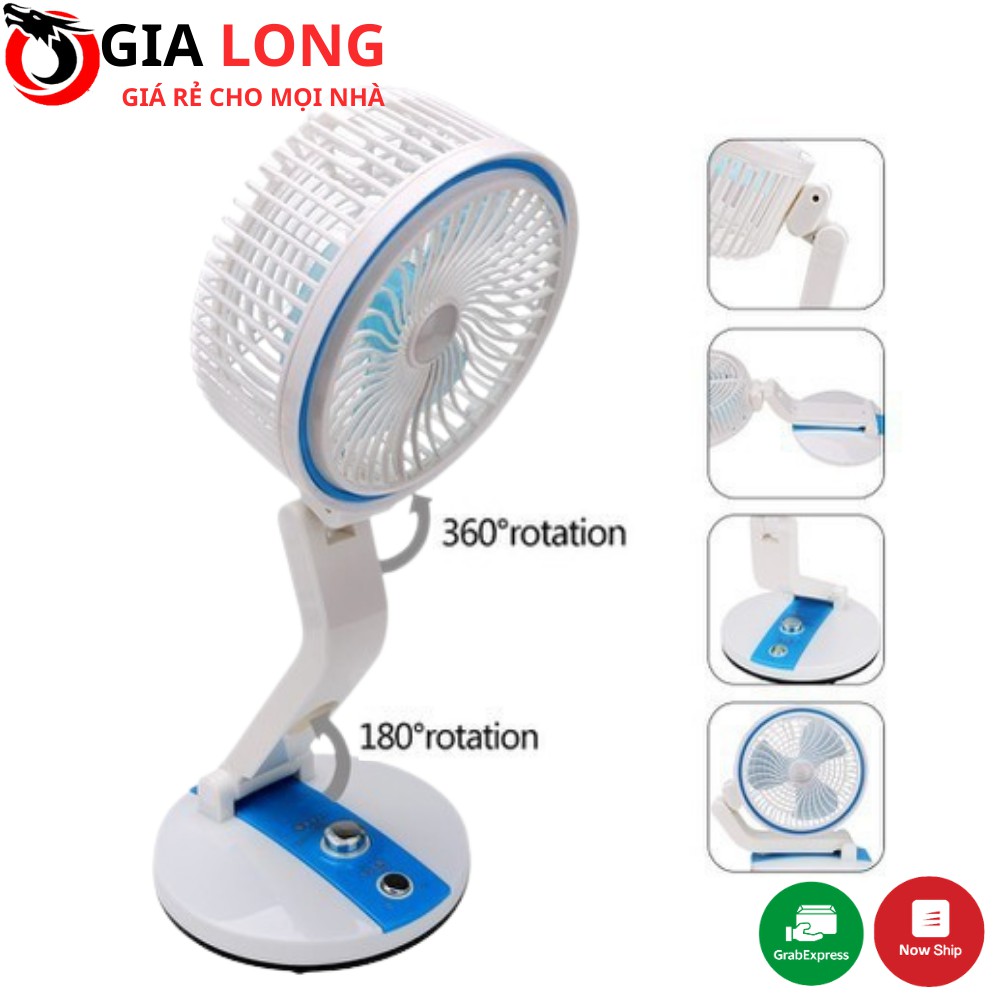 Quạt Sạc Tích Điện Gấp Gọn Folding Fan lR - 2018, Siêu Tiện Lợi