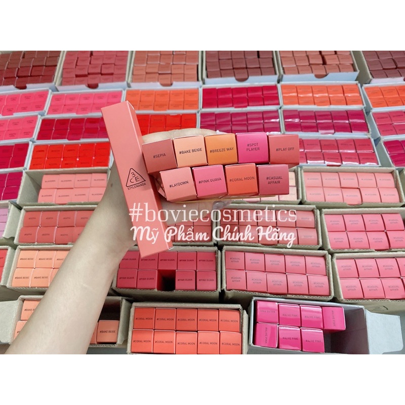 Son Kem Lì, Mịn Nhẹ Môi Không Lem Khi Đeo Khẩu Trang 3CE Blur Water Tint 4.6g