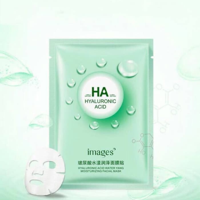Mặt nạ Images HA Hyaluronic Acid cấp ẩm màu xanh lá