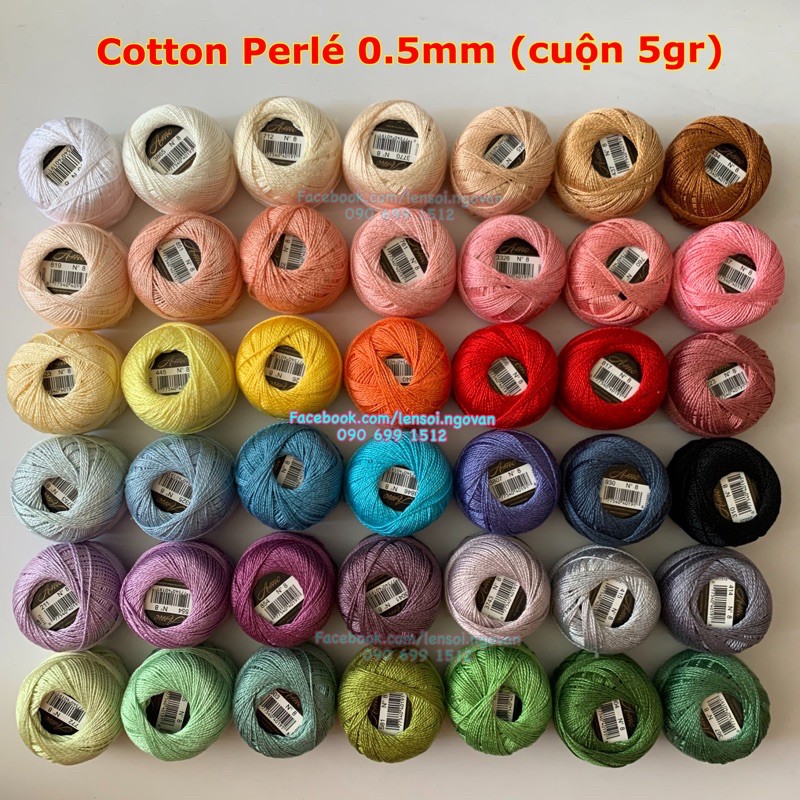 Cotton Perle 0.5mm (có thể làm chỉ thêu) (cuộn 5gr)