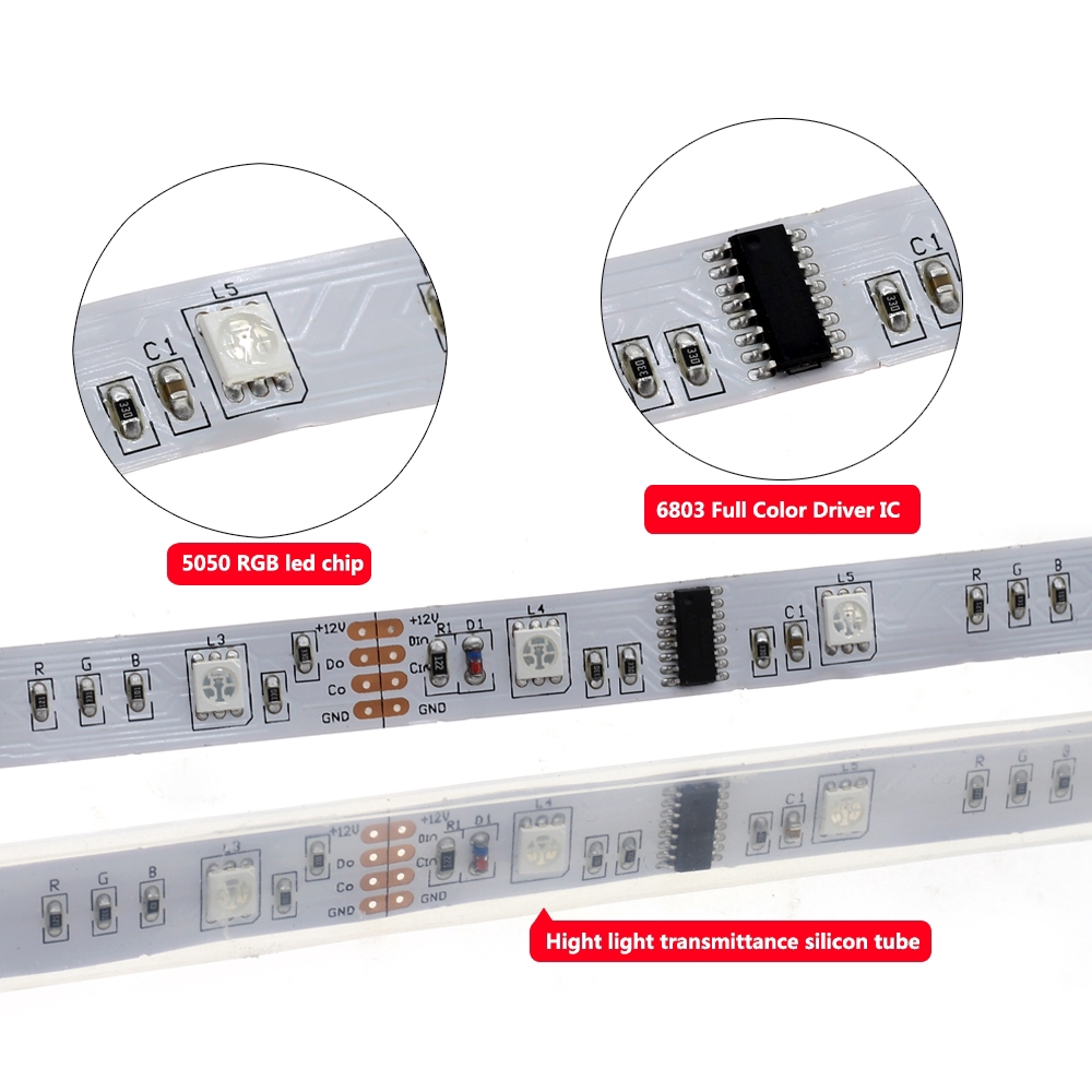 Dây Đèn Led 5m 5050 Rgb Led 6803 Ic+Điều Khiển Rf