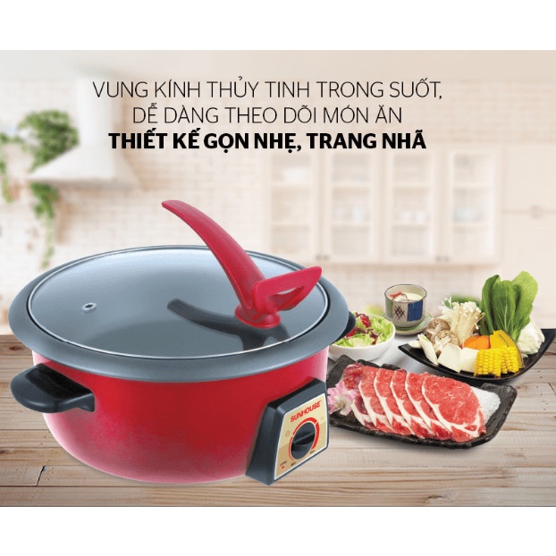 Lẩu điện SUNHOUSE SHD4520 - Hàng Chính Hãng Sunhouse Bảo hành 12 tháng