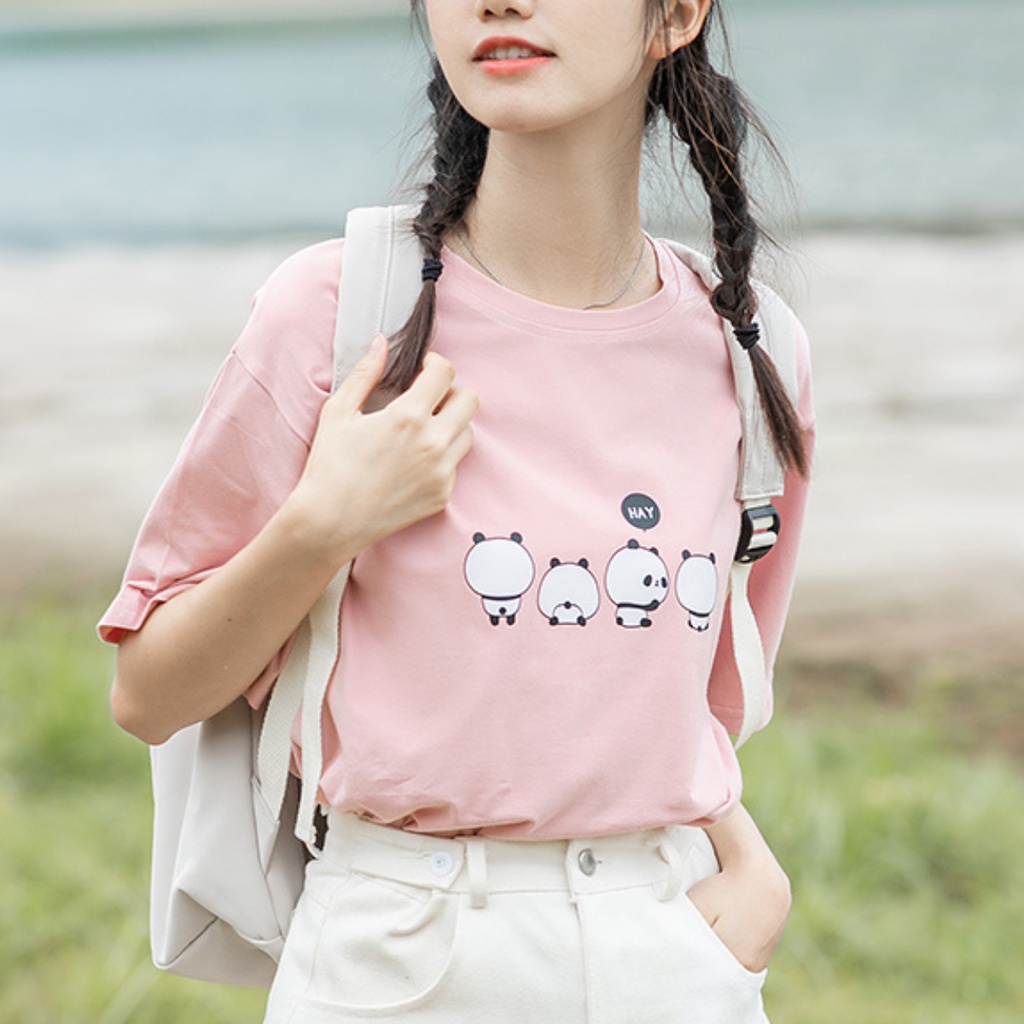 [Mã SKAMFSW175 giảm 10K đơn 50K] Áo Thun Nữ Gấu HAY KENA Form Áo Đơn Giản Vải Cotton Mềm Mát KAT108 | BigBuy360 - bigbuy360.vn