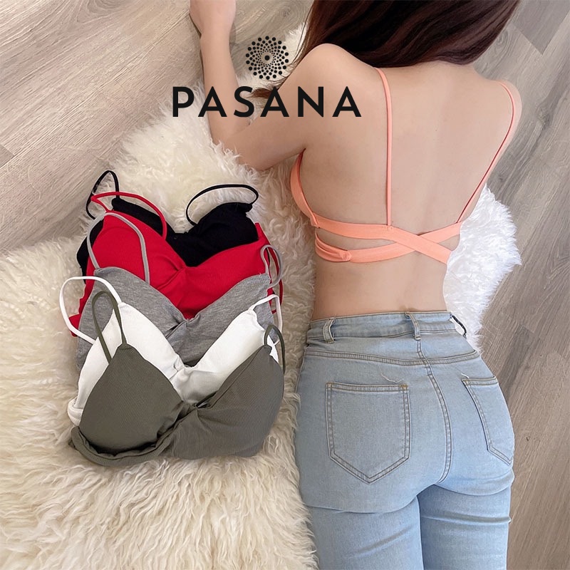 Áo bra nữ áo lót len tăm phía trước đan chéo kiểu dáng sexy quyến rũ PASANA0204