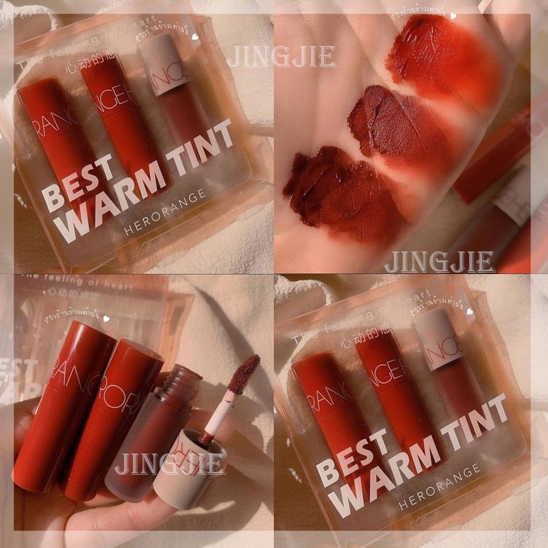 [Hàng mới về] Bộ son môi dạng lỏng HERORANGE tiện dụng