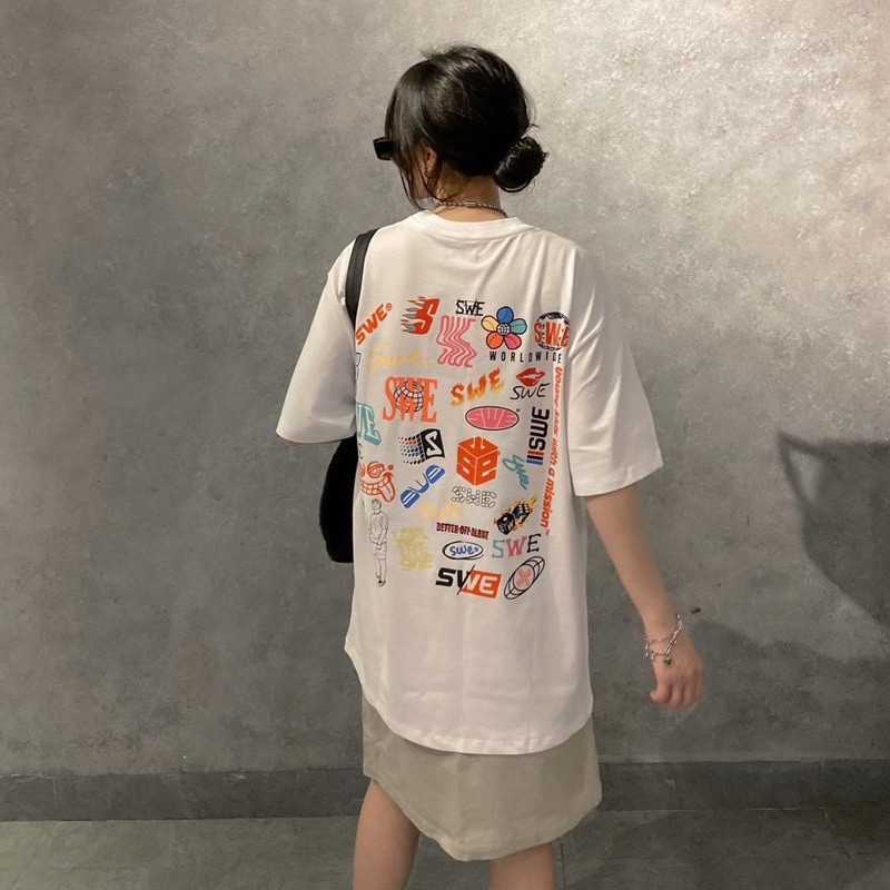 Áo thun SWE Logo áo thun tay lỡ unisex