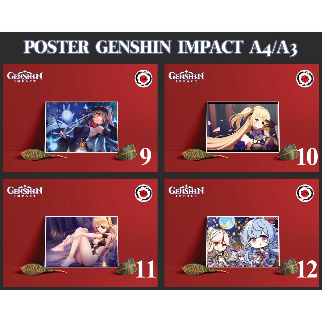 Postcard Cao Cấp - Poster Genshin Impact Set 1