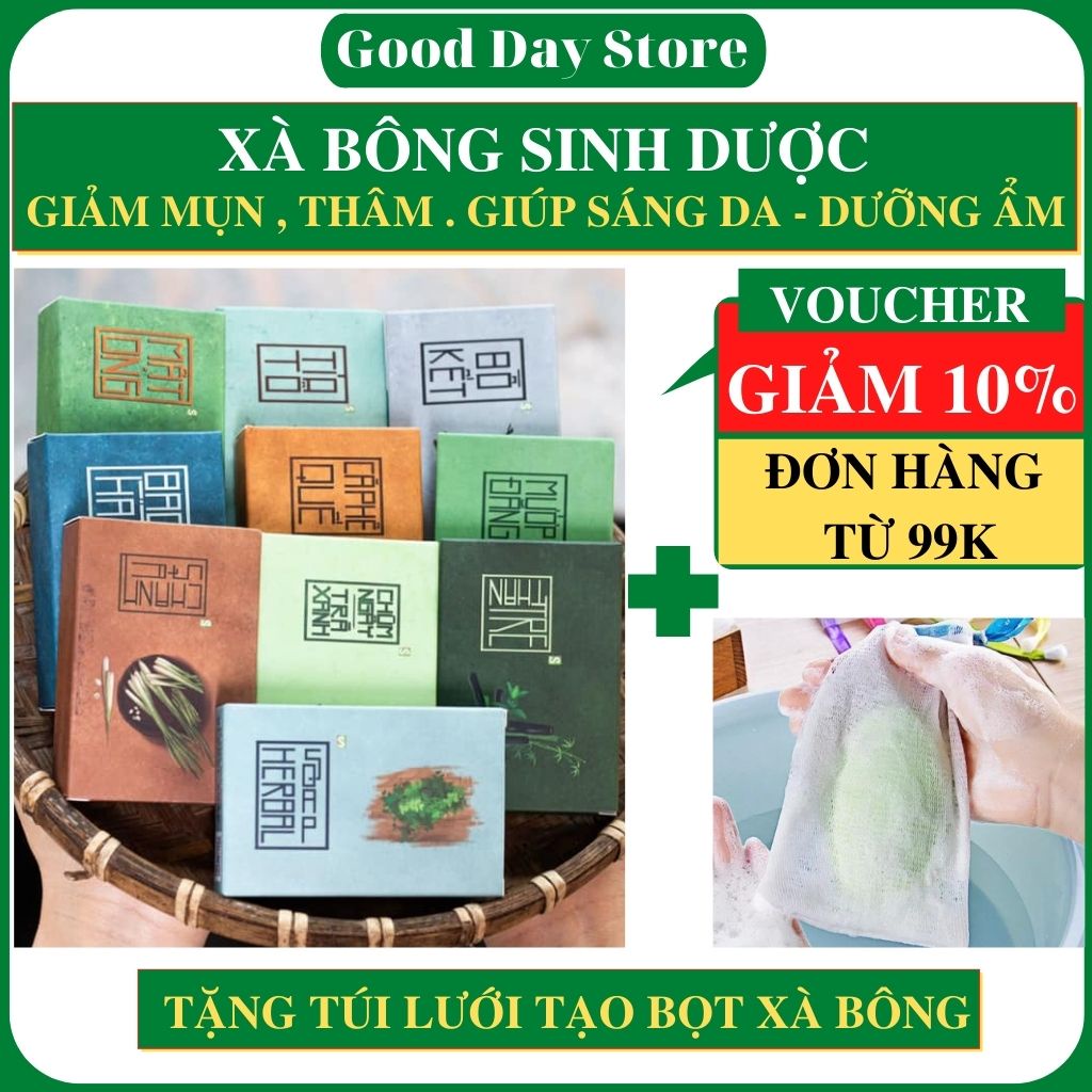 Xà Bông Sinh Dược 100% Nguyên chất từ thiên nhiên - 1 bánh 100g