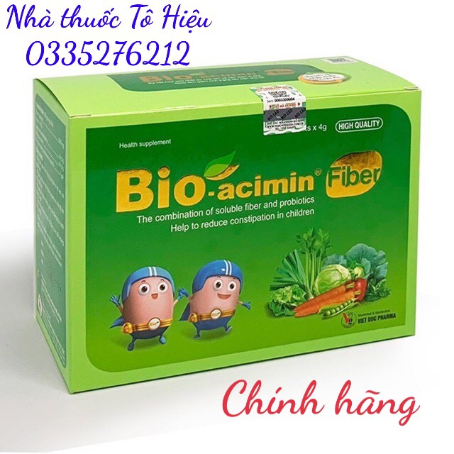 Bioacimin FIBER giảm táo bón cho trẻ hộp 30 gói (bio acimin)