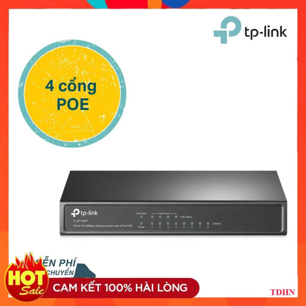 [Hãng] TP-Link Bộ chia tín hiệu POE 8 cổng RJ4510/100 Mbps Mở rộng mạng ổn định - TL-SG1008P