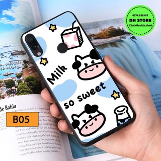 Ốp lưng Xiaomi Redmi Note 5 / Note 5 Pro / Note 6 / Note 6 Pro / Note 7 / Note 7 Pro in hình BÒ SỮA đáng yêu, ngộ nghĩnh