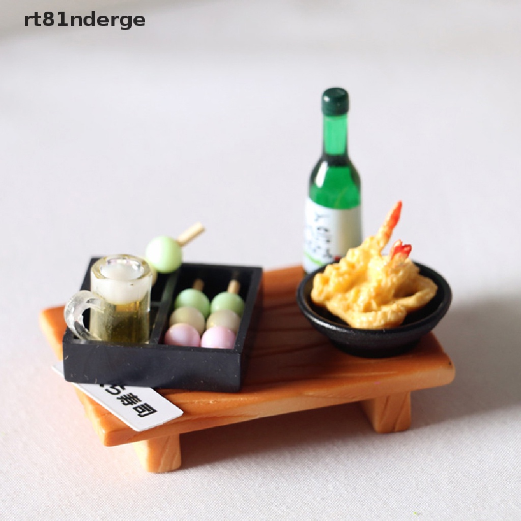 【ge】 Dollhouse Miniature Food Japanese Sushi Fish Ball Tempura Bento Doll Kitchen Toy .