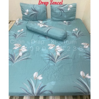 BỘ DRAP VẢI TENCEL SIÊU MỀM MÁT 1m6x2m (inbox chọn mẫu)
