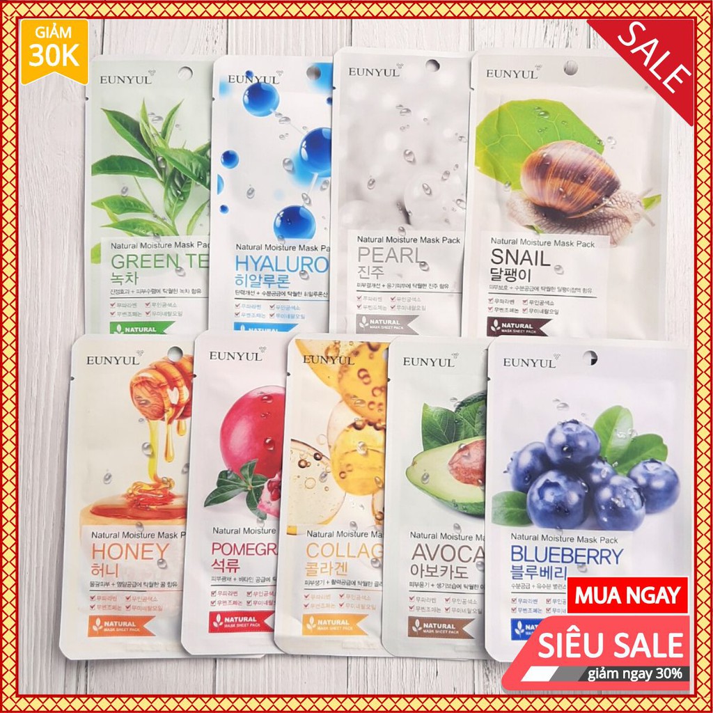 Mặt Nạ Eunyul Natural Moisture Mask Pack Hàn Quốc Siêu Dưỡng Chất