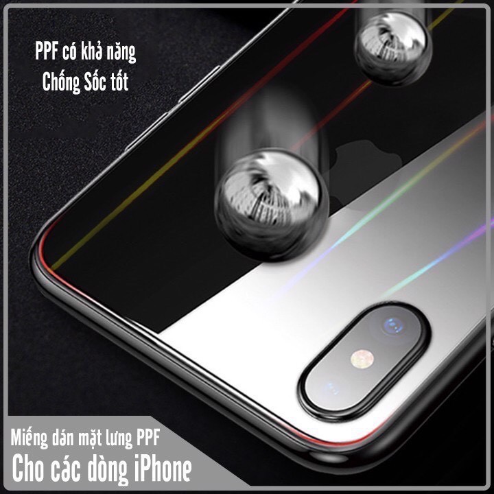 Miếng Dán PPF 7 Màu Cho iPhone X/Xs/Xr/Xs Max/11Pro Max Chống Trầy Mặt Lưng Full Viền - PPF Full Box Chính Hãng