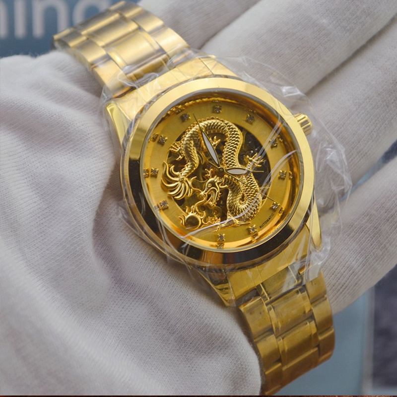 Đồng Hồ Cơ Nam Chạm Rồng 3D Chính Hãng Dây Thép Cao Cấp Đẹp Giá Rẻ Kiểu Dáng Thời Trang Sang Trọng | BigBuy360 - bigbuy360.vn