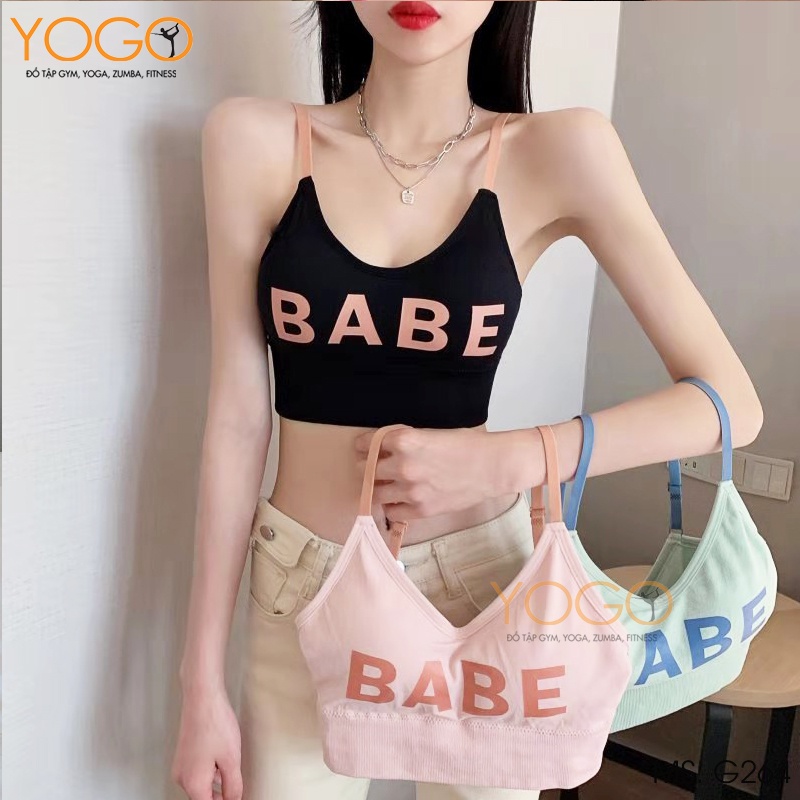 Áo bra tập gym yoga nữ YOGO dáng áo croptop ôm body có mút mỏng đệm ngực co giãn 4 chiều thấm hút mồ hôi G264