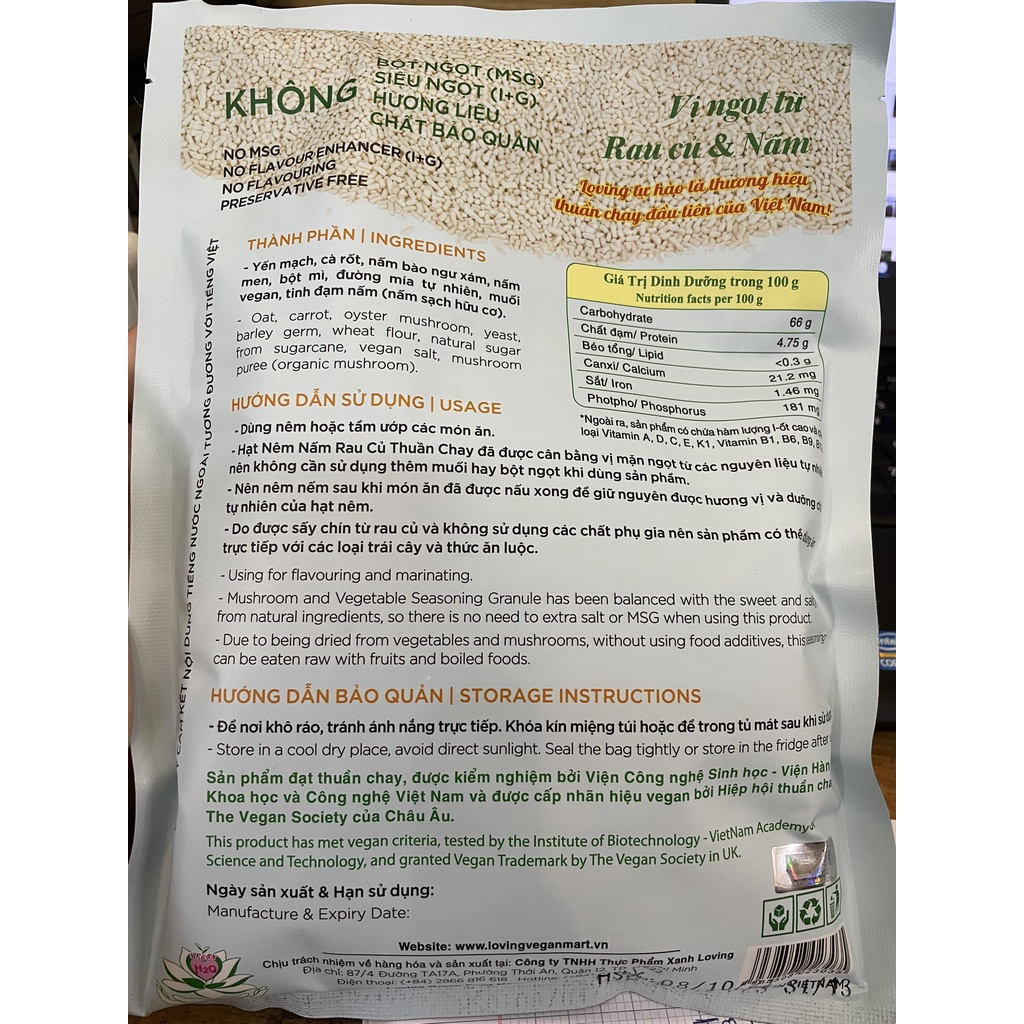 HẠT NÊM NẤM RAU CỦ VEGAN