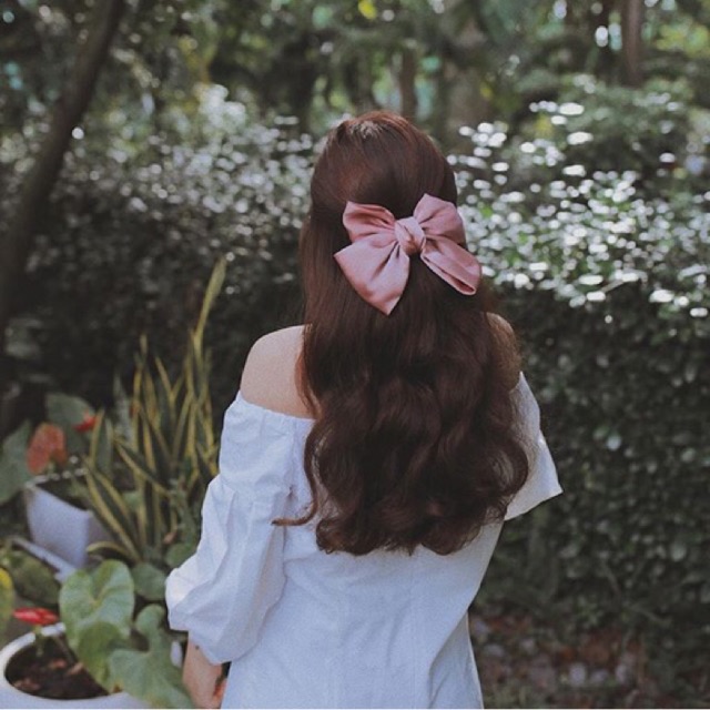 Kẹp Tóc Nơ Lụa Handmade Vải Cao Cấp Ribbon.mimi Nana cột / kẹp