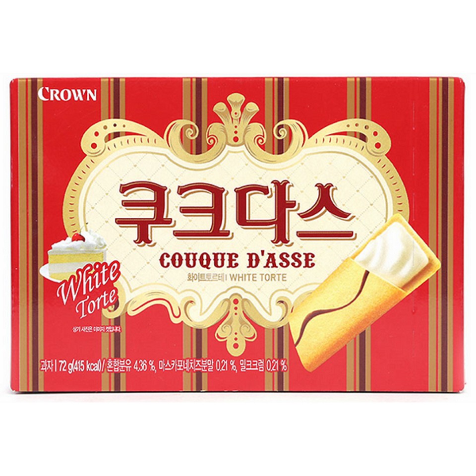 Bánh Ngọt Couque D'asse White Torte Crown Hộp 128 Gram - Nhập Khẩu Hàn Quốc