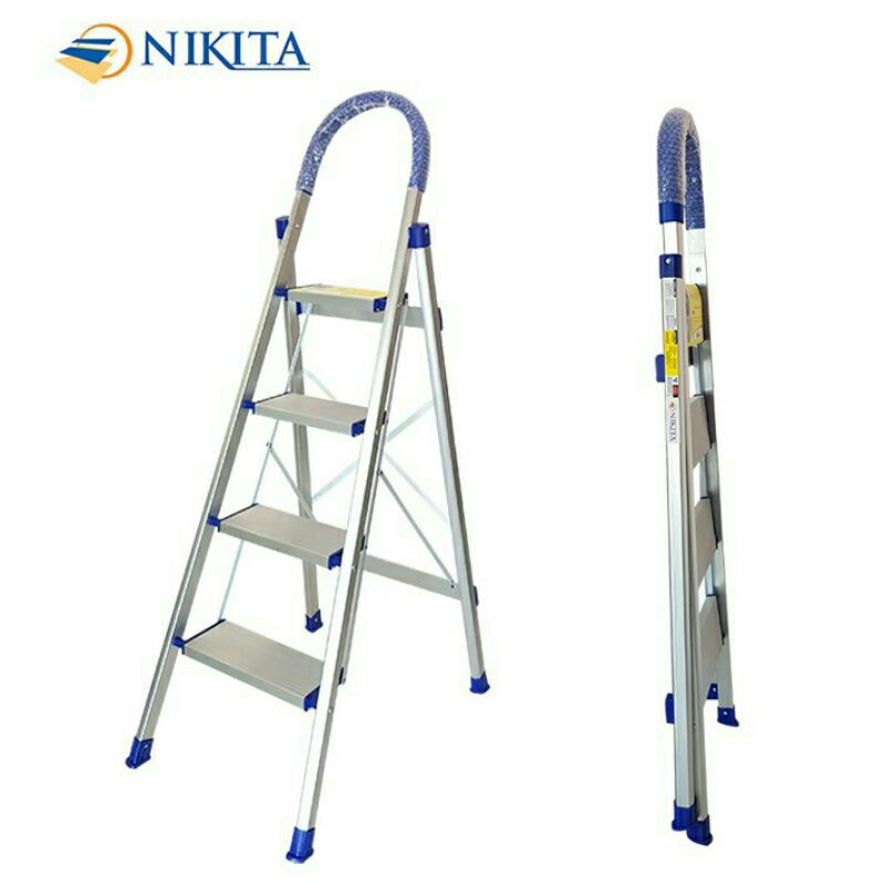 Thang Nhôm Ghế NIKITA tay Vịn 4,5,6,7 Bậc - Cao 0.95m-1.7m. CHÍNH HÃNG