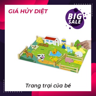 Đồ chơi bằng gỗ trang trại của bé Winwintoys 62522, đồ chơi an toàn cho bé, kích thích trí thông minh của trẻ nhỏ