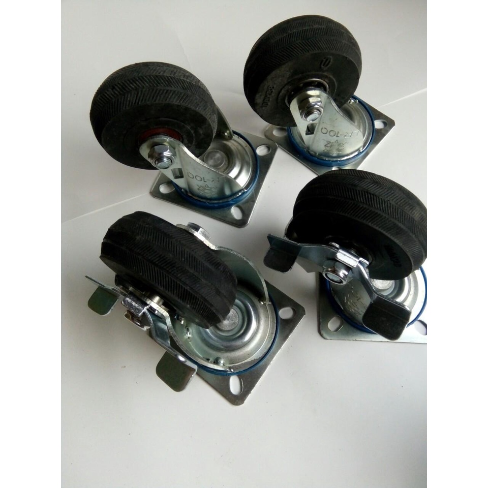 Bộ 4 bánh xe đẩy Cao su 125mm xoay 360 độ - MITUHOME, Chịu lực 500kg